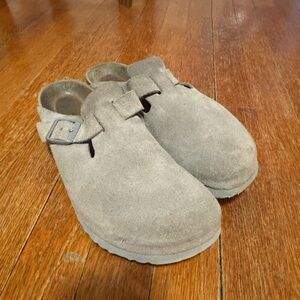 Birkenstock Gray Suede clogs
